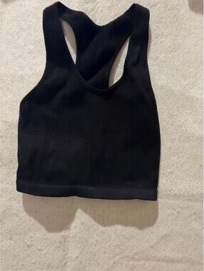 Zella  XS Black Racerback Crop Top